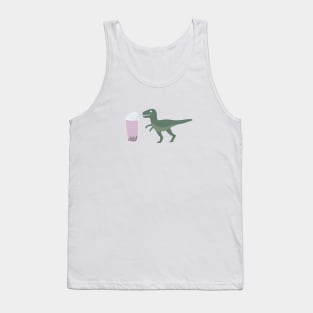 Boba Drinking T-Rex Tank Top